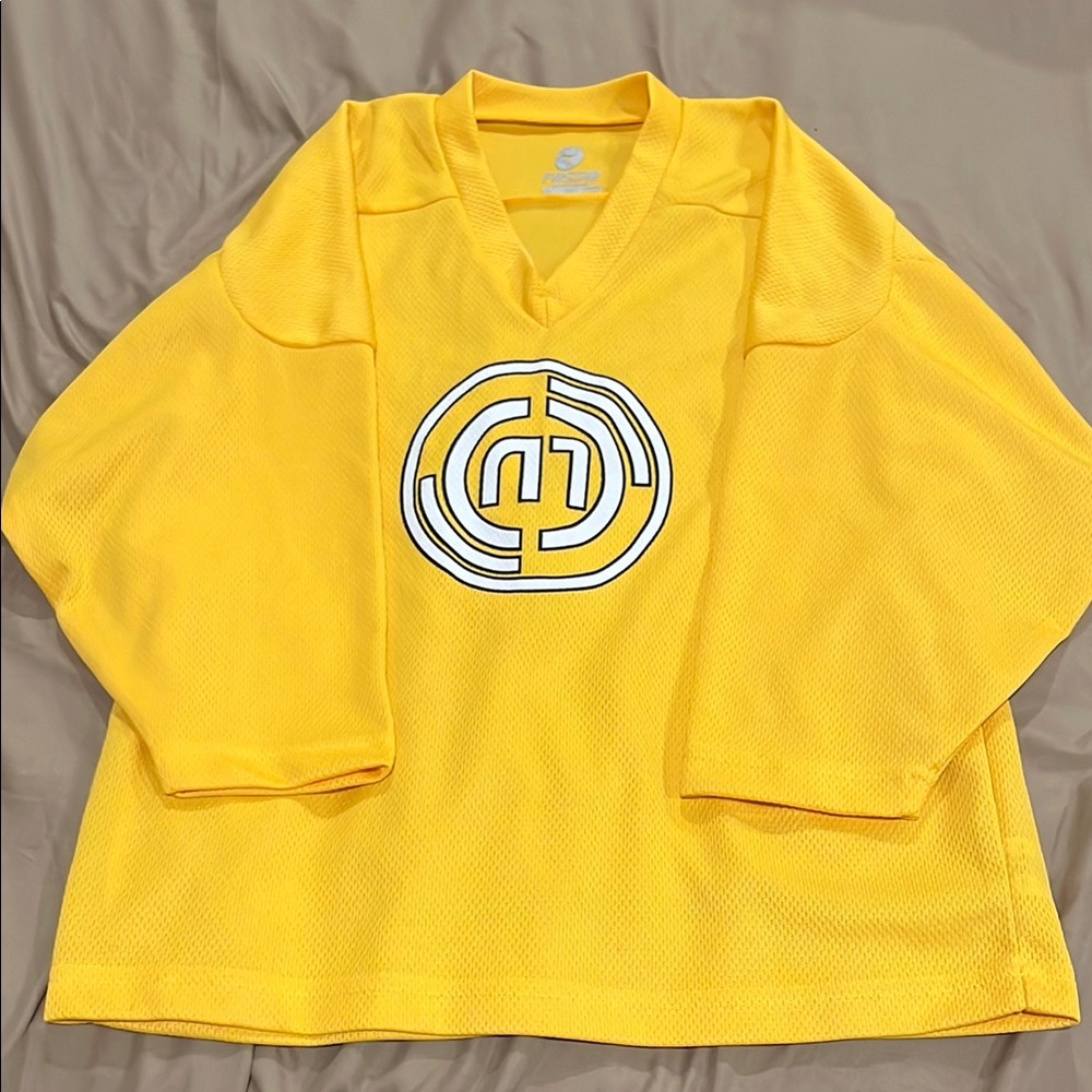 Vibrant Yellow womens hockey Jersey with Logo